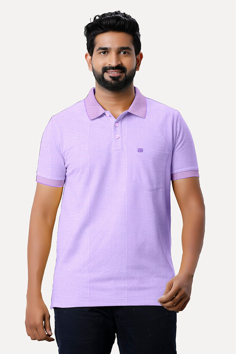 Ariser Lavender Purple Color Cotton Golf  Polo T-Shirts For Men - 29010
