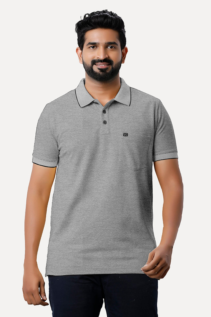 Ariser Black Grey Color Cotton Golf  Polo T-Shirts For Men - 29011