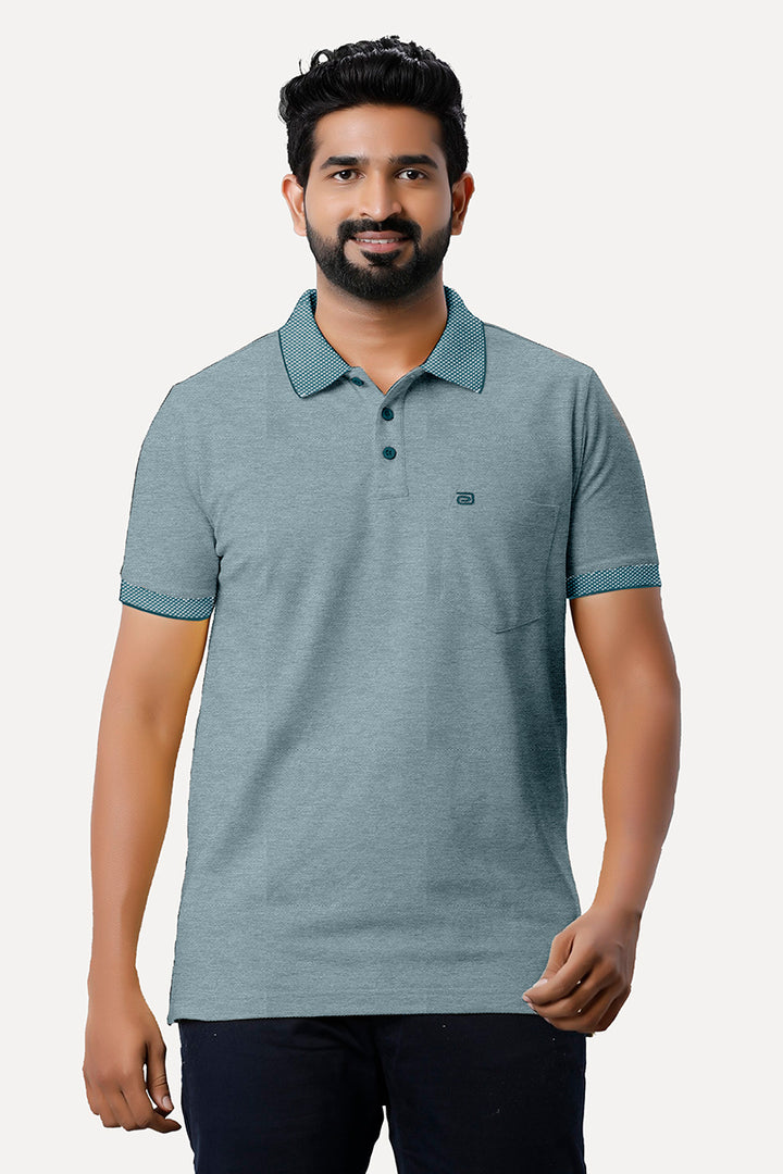 Ariser Marble Blue Color Cotton Golf  Polo T-Shirts For Men - 29015