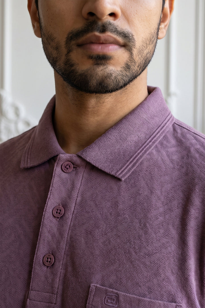 Clark Polo + Kansas - Mulberry Mist T-Shirt With Black Trouser Combo For Men | Ariser