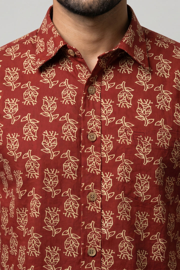 Congo + Basic Chino - Maroon Red Shirt With Sandal Trouser Combo For Men | Ariser