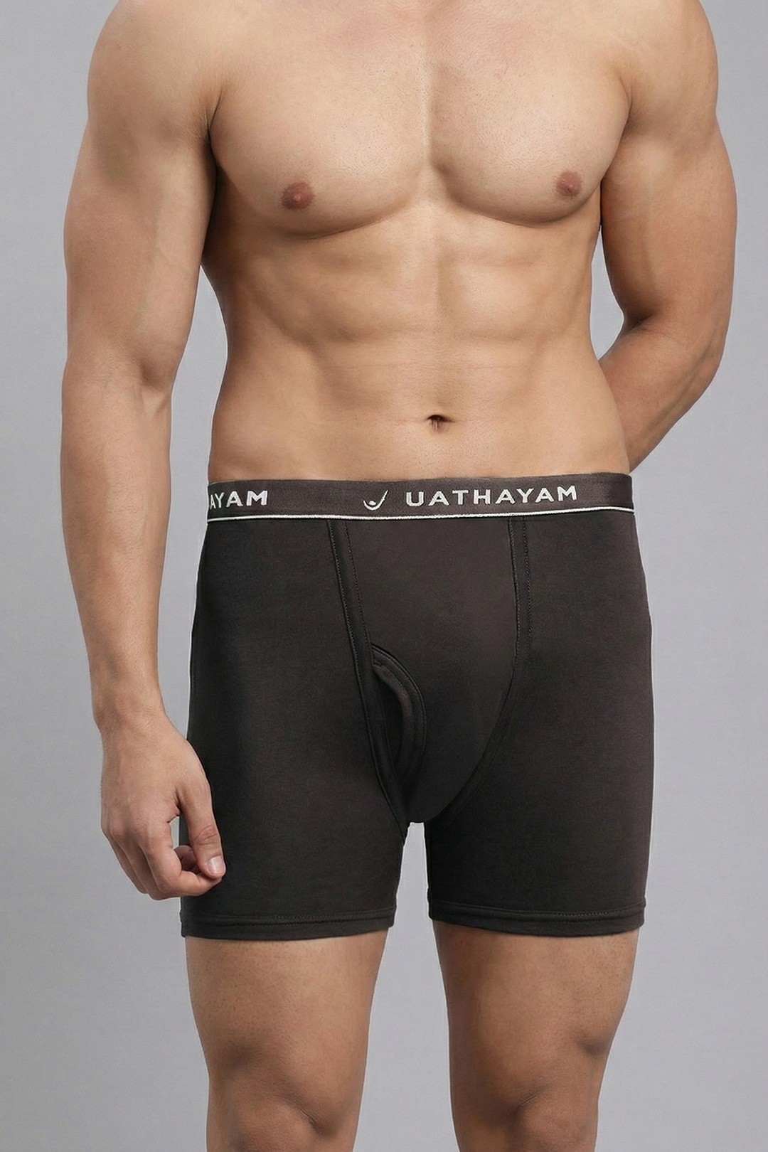 Ultimate Fine walnut brown cotton trunks for men without pocket