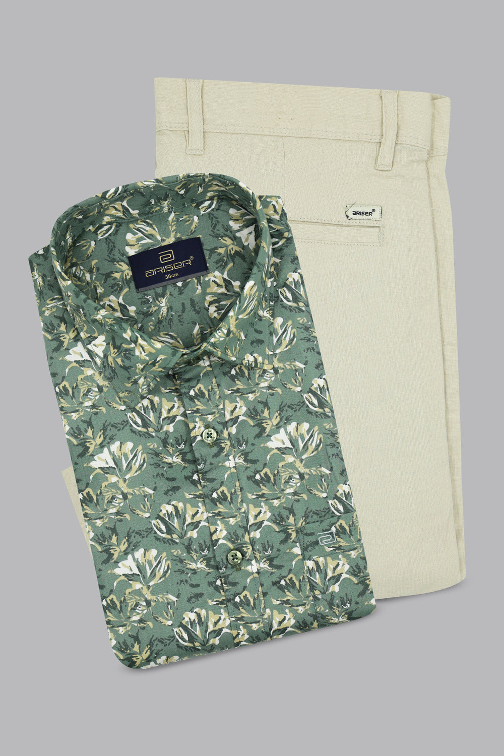 cream trouser combo for men by Arise