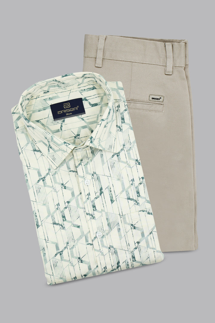 light gray trouser combo