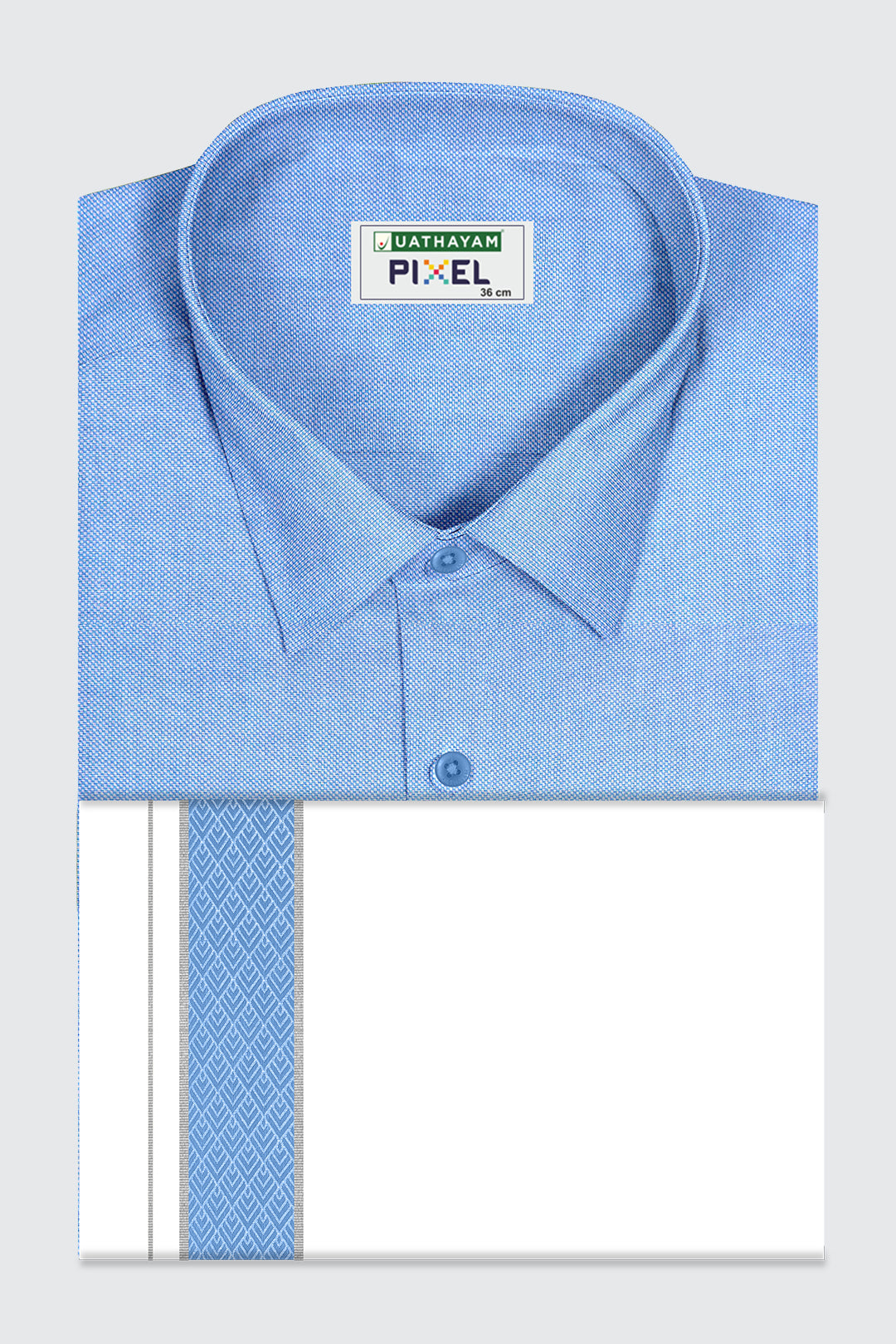Pixel Grand pastel blue matching shirt dhoti set for men