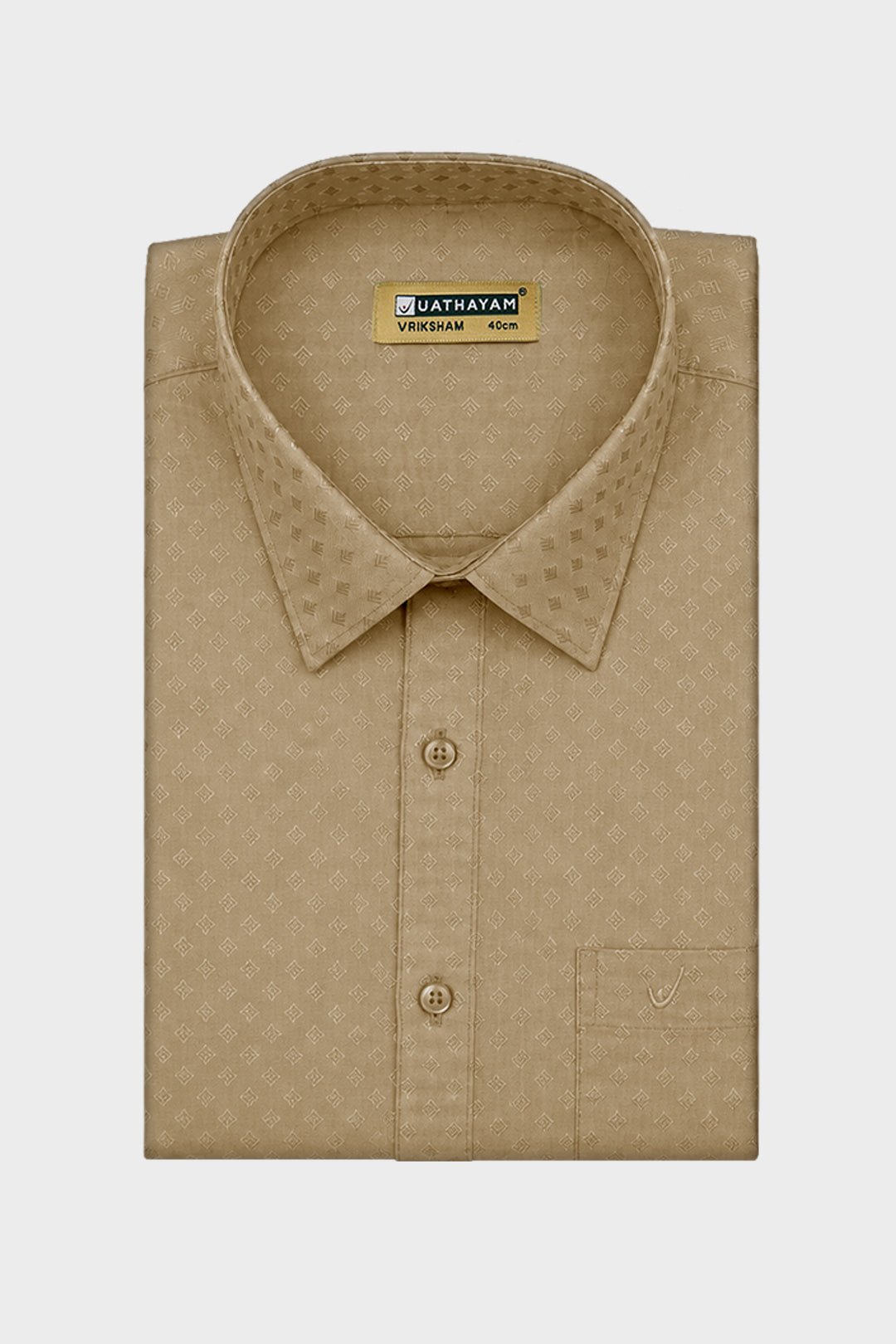 Vriksham Grand - Emboss Biscuit Shirt and Matching Double Layered Dhoti Set 2 in 1 Wedding Set For Mens | Uathayam