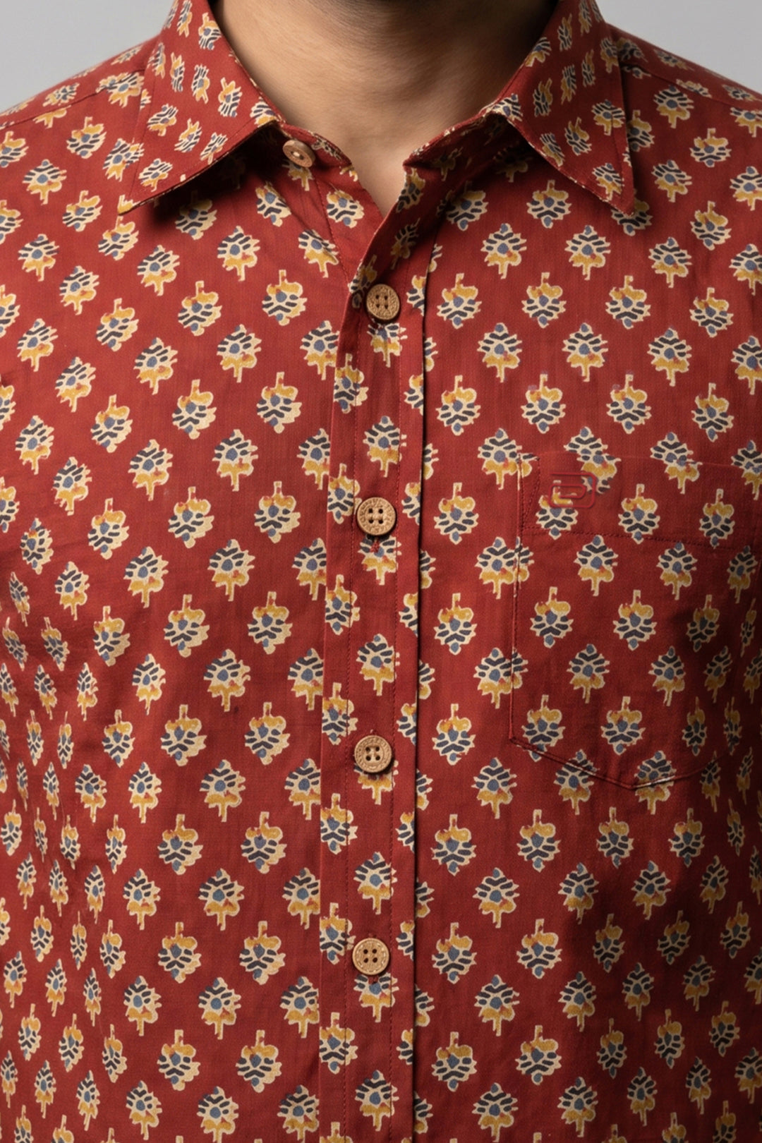 Congo + Basic Chino - Rust Red Shirt With Sandal Trouser Combo For Men | Ariser