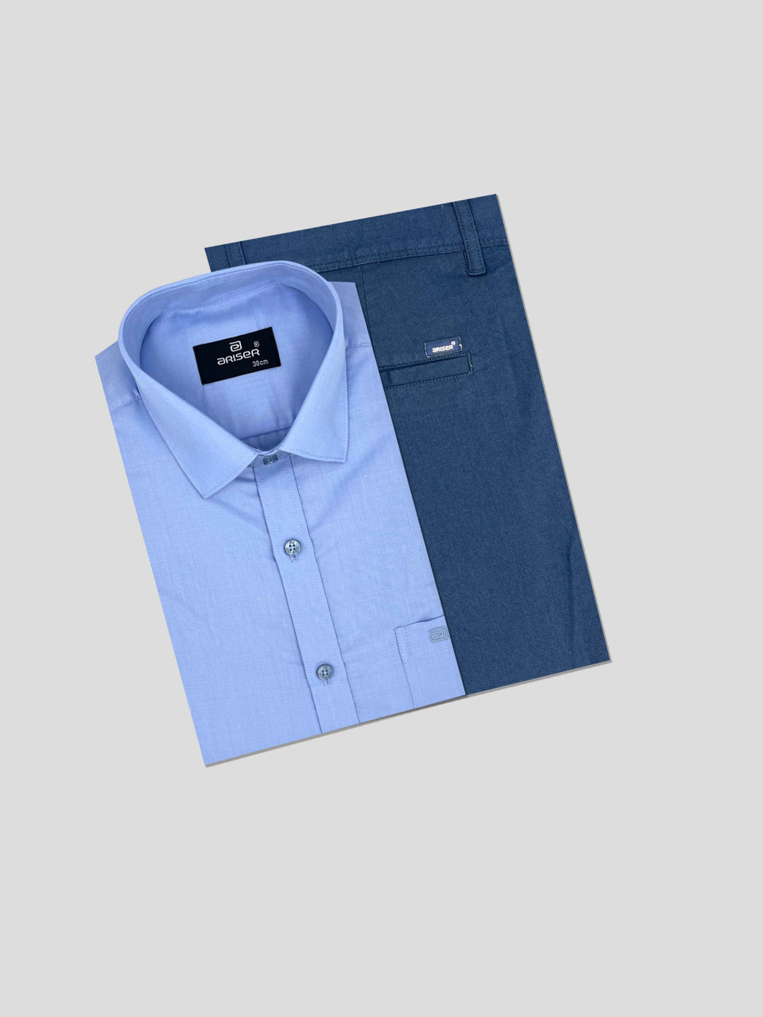 Super Soft + Kansas - Blue Shirt With Blue Trouser Combo For Men | Ariser