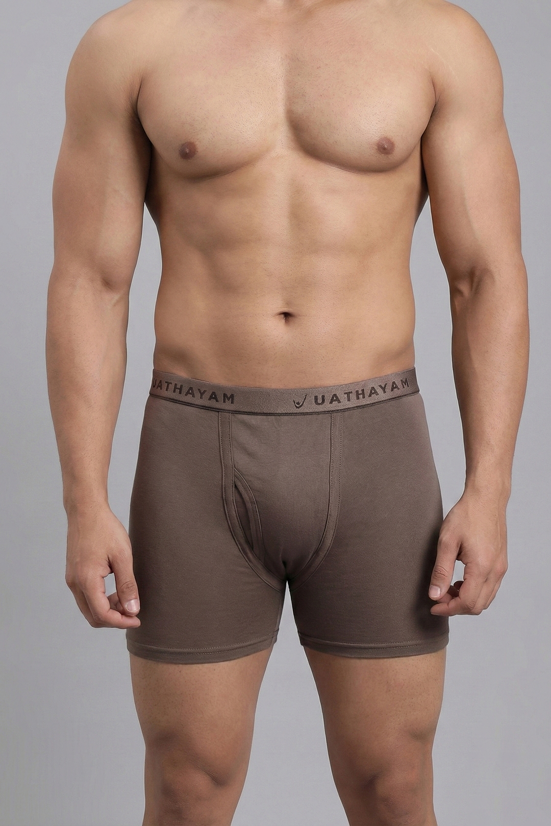 Ultimate Fine mushroom brown cotton trunks for men without pocket