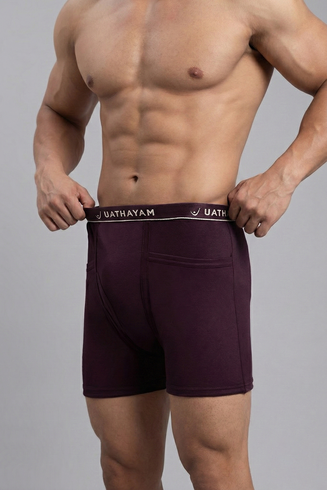 Uathayam men’s plum purple cotton trunks