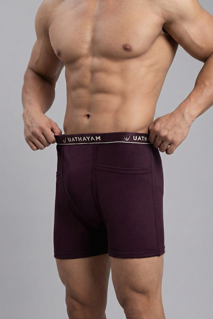 Uathayam men’s plum purple cotton trunks