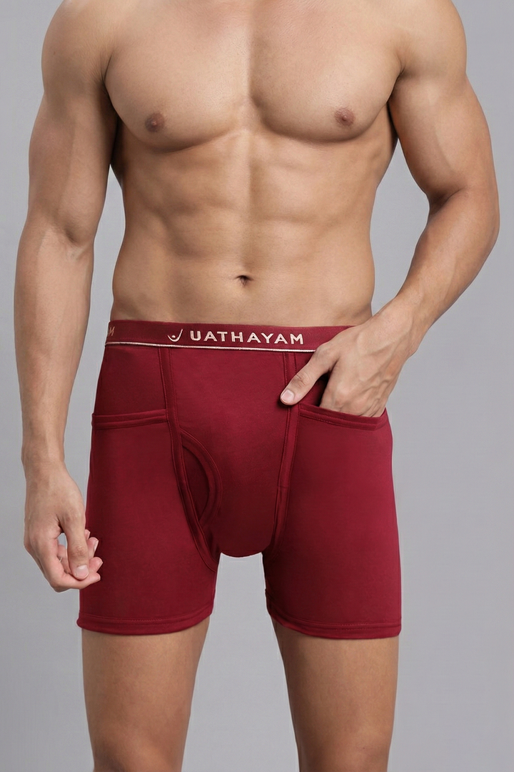 Ultimate Fine dark red outer elastic trunks
