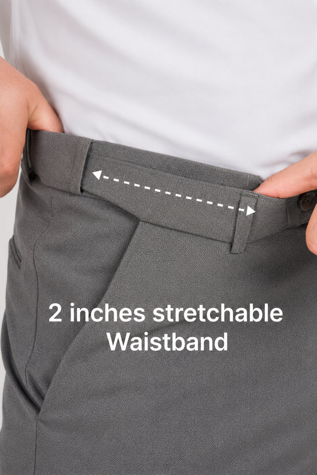 Auto Flex - Charcoal Grey Stretchable Formal Trousers For Men | Ariser