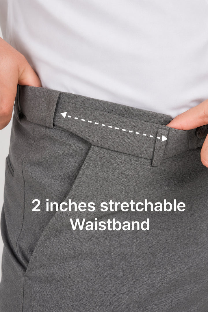 Auto Flex - Charcoal Grey Stretchable Formal Trousers For Men | Ariser
