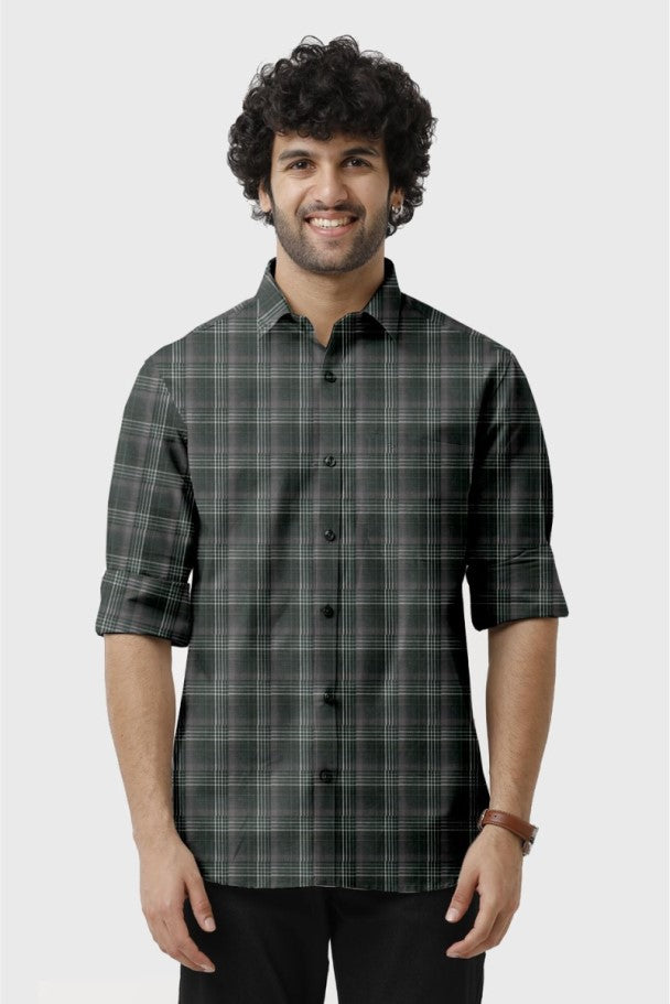 White Checks Shirt for Men