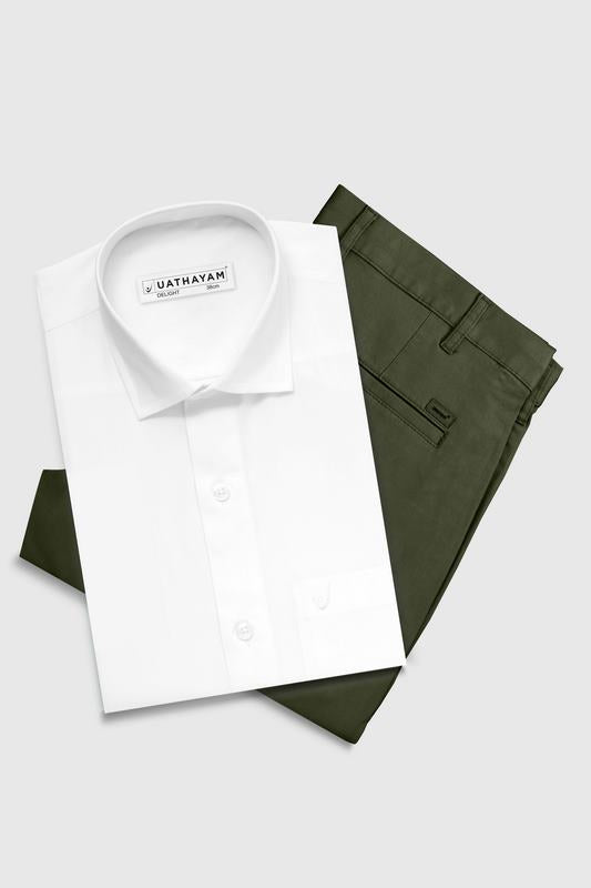 white shirts and color trouser for mens 