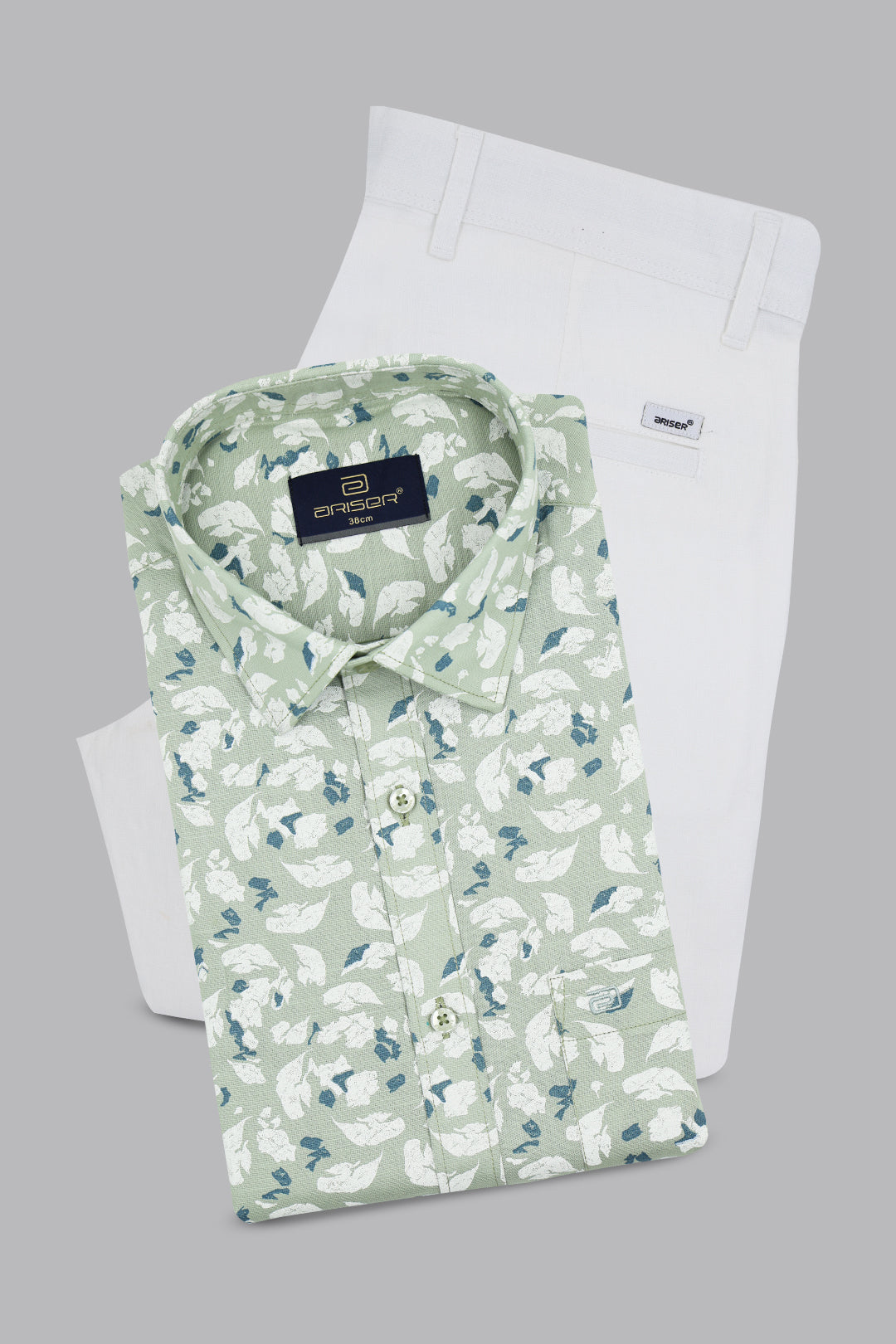 Printed Shirt with White Pants