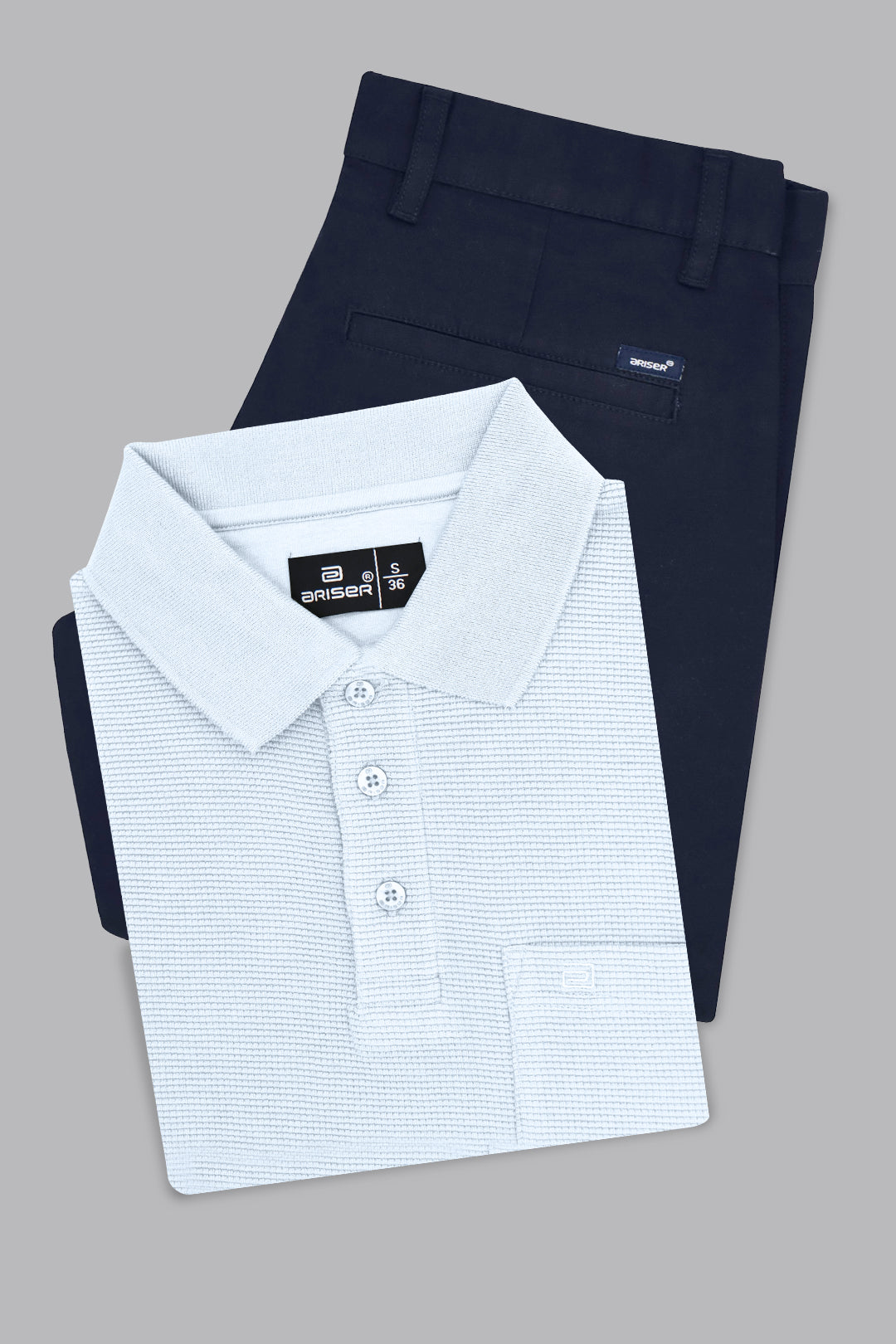 Men soft blue t shirt and dark blue pant combo