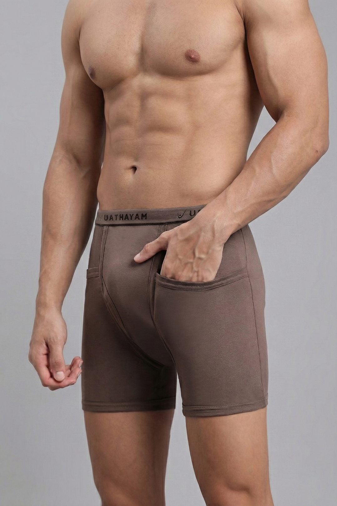 Uathayam men’s cotton trunks brown shade