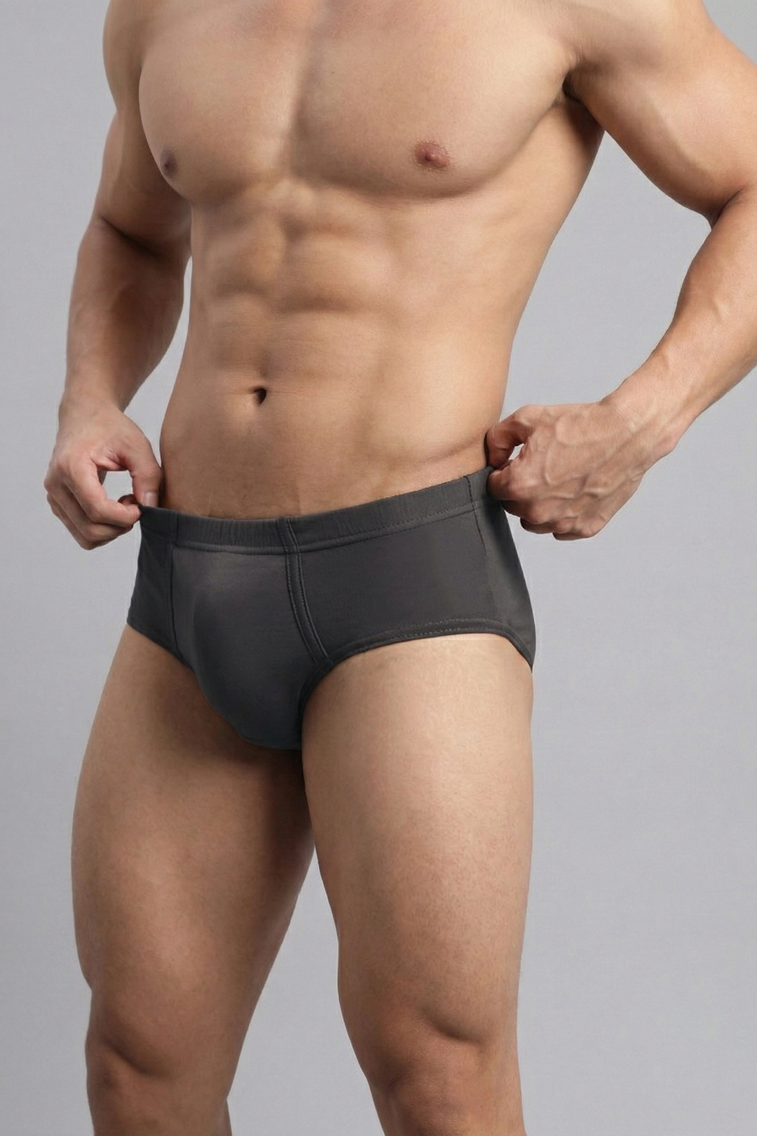 Midnight Charcoal men’s 100% cotton inner elastic briefs Uathayam