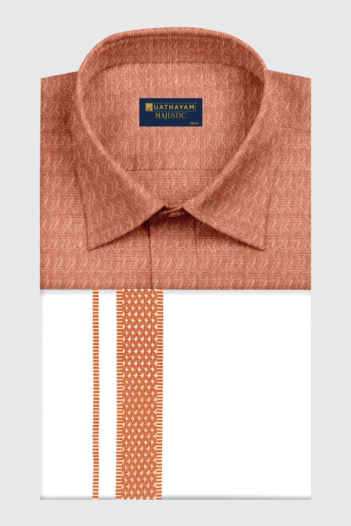 Uathayam Majestic copper orange fancy border dhoti