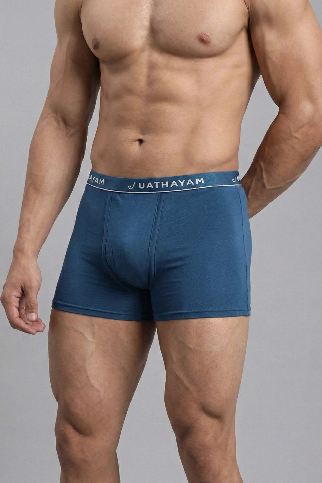 Men’s innerwear midnight blue trunks outer elastic waistband