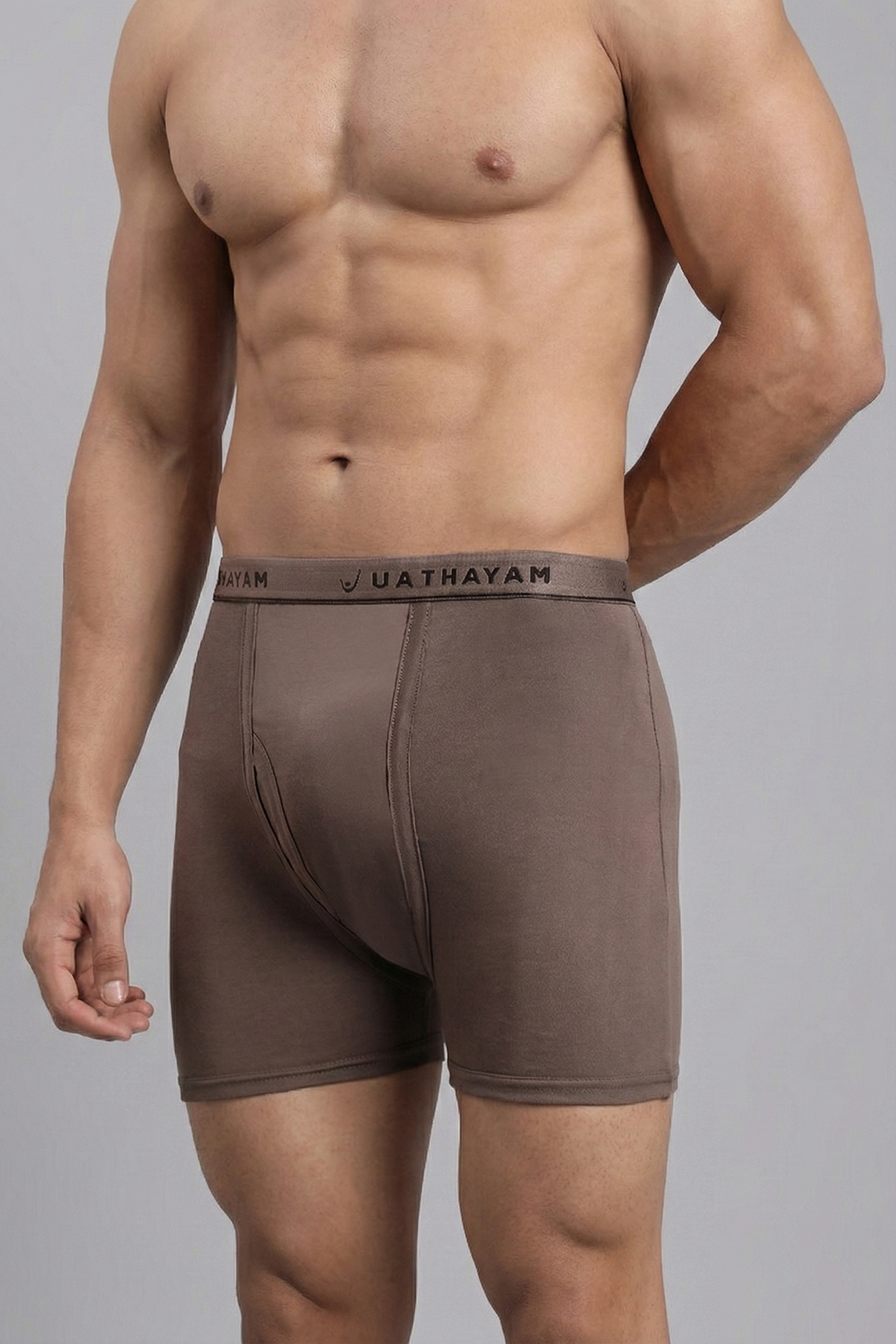 Comfortable mushroom brown innerwear trunks for men by Uathayam