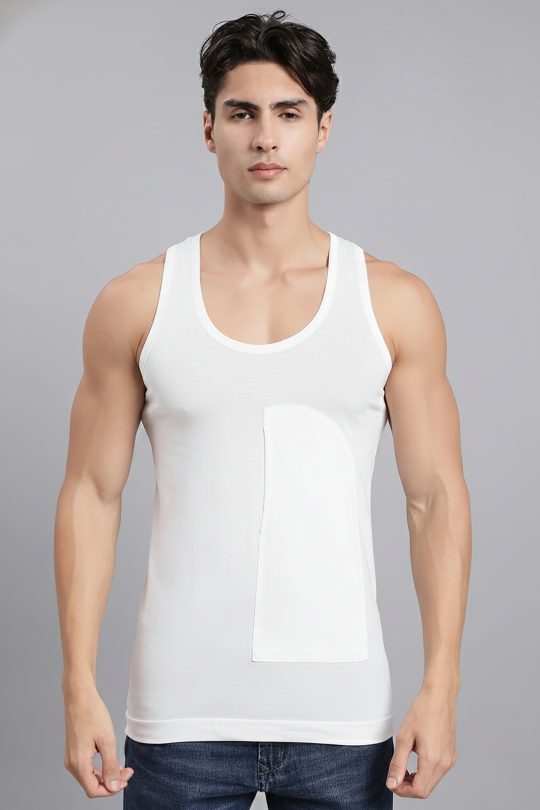 Uathayam men’s cotton banian vest Kings RN with pocket