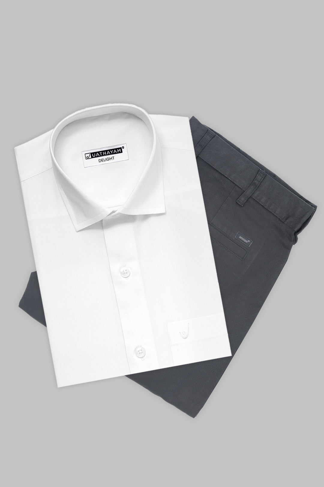 Classic White Shirt with Black Formal Trouser Combo for Men
