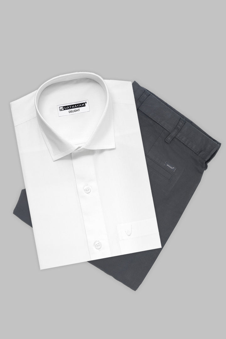 Classic White Shirt with Black Formal Trouser Combo for Men