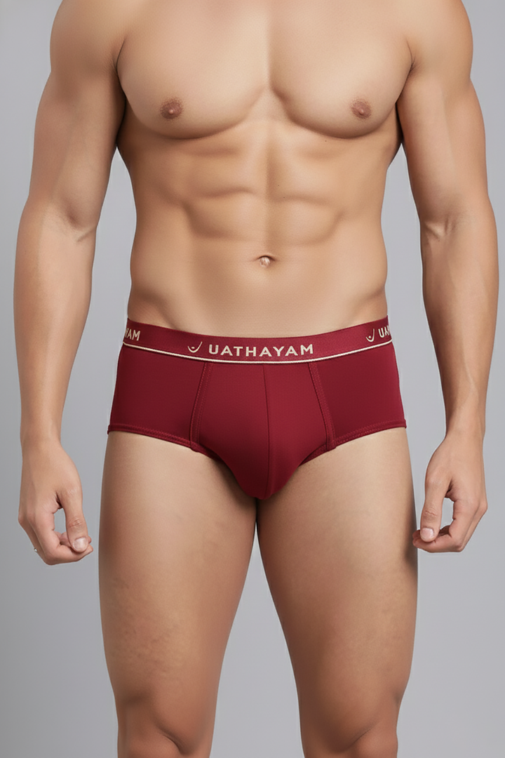 Vennto OE Wine Red men’s outer elastic briefs