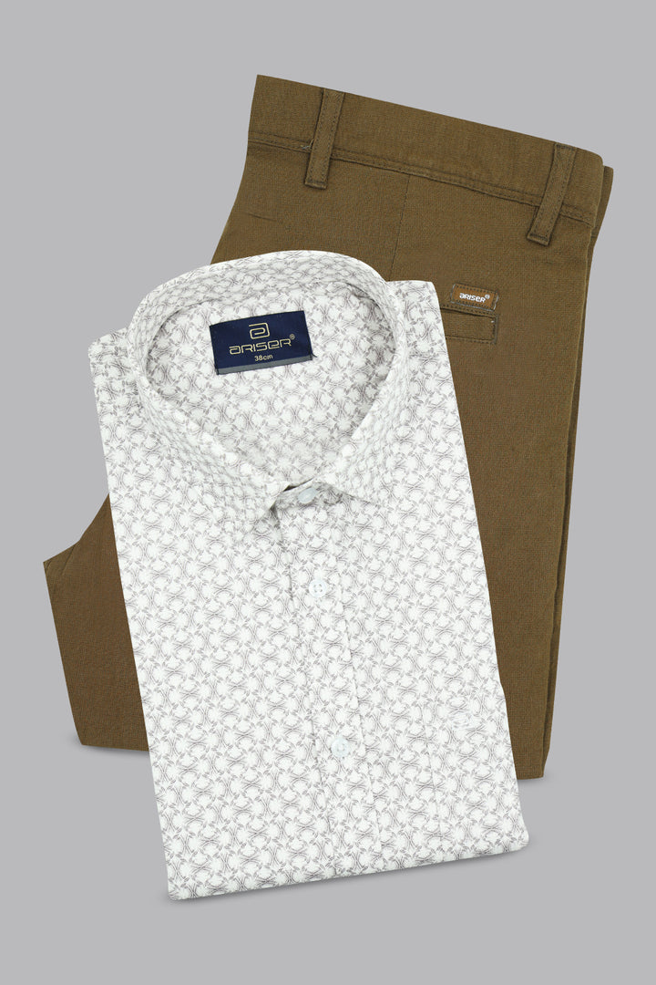 Ariser men’s combo set with ivory stone printed