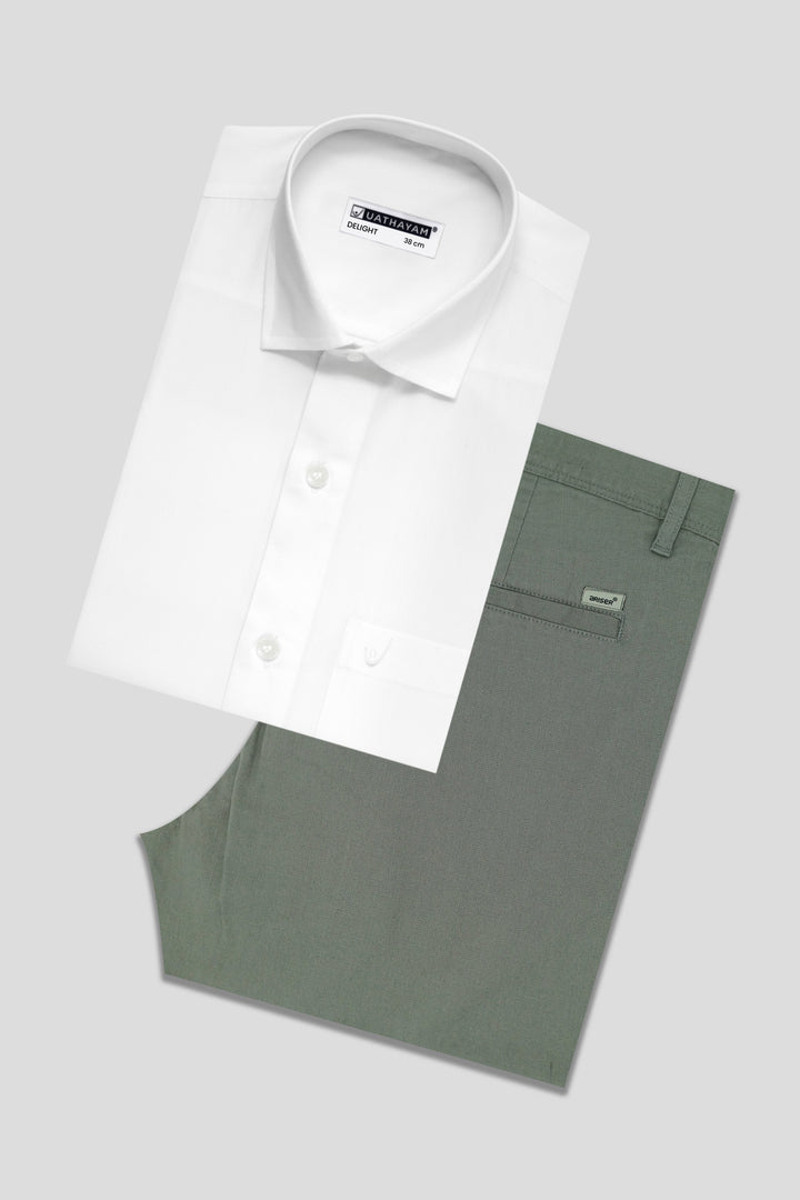White and green formal wear for men