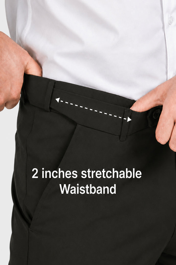 Auto Flex - Dark Olive Green Stretchable Formal Trousers For Men | Ariser