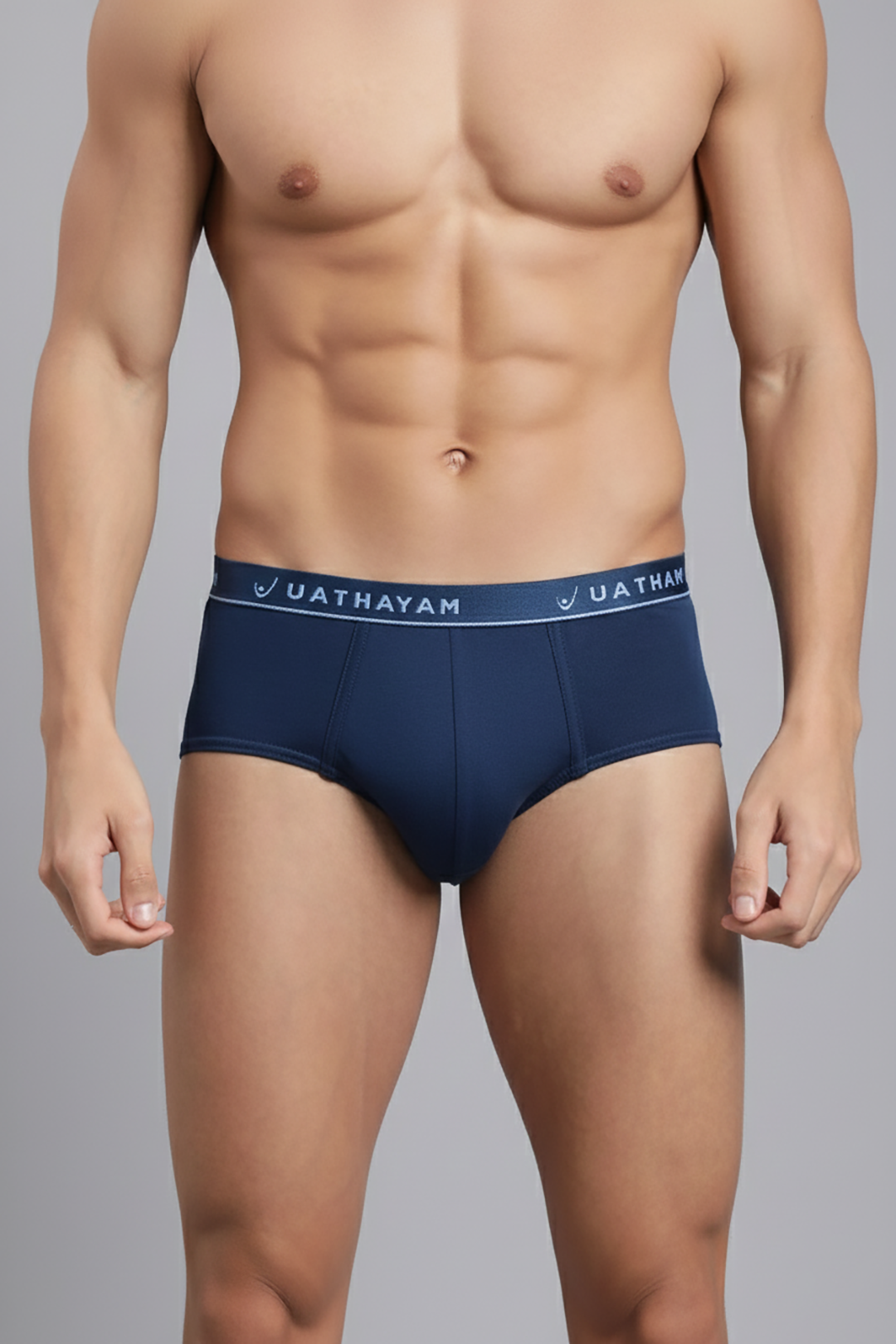 Breathable navy blue outer briefs for men Uathayam