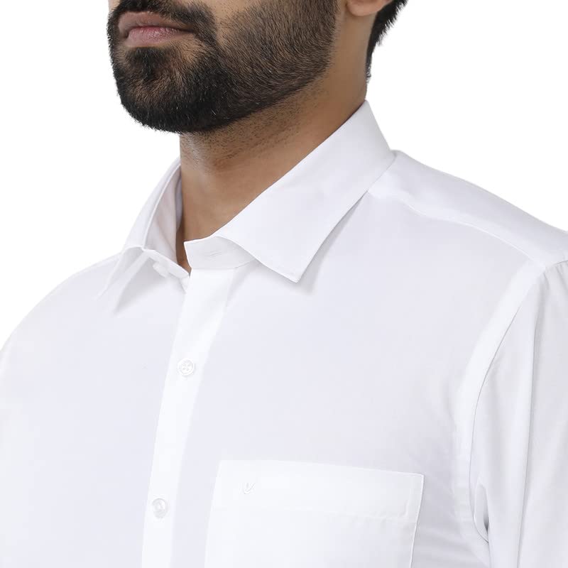 UATHAYAM User Cotton Formal White Shirts For Men - 2 Pcs Combo Pack