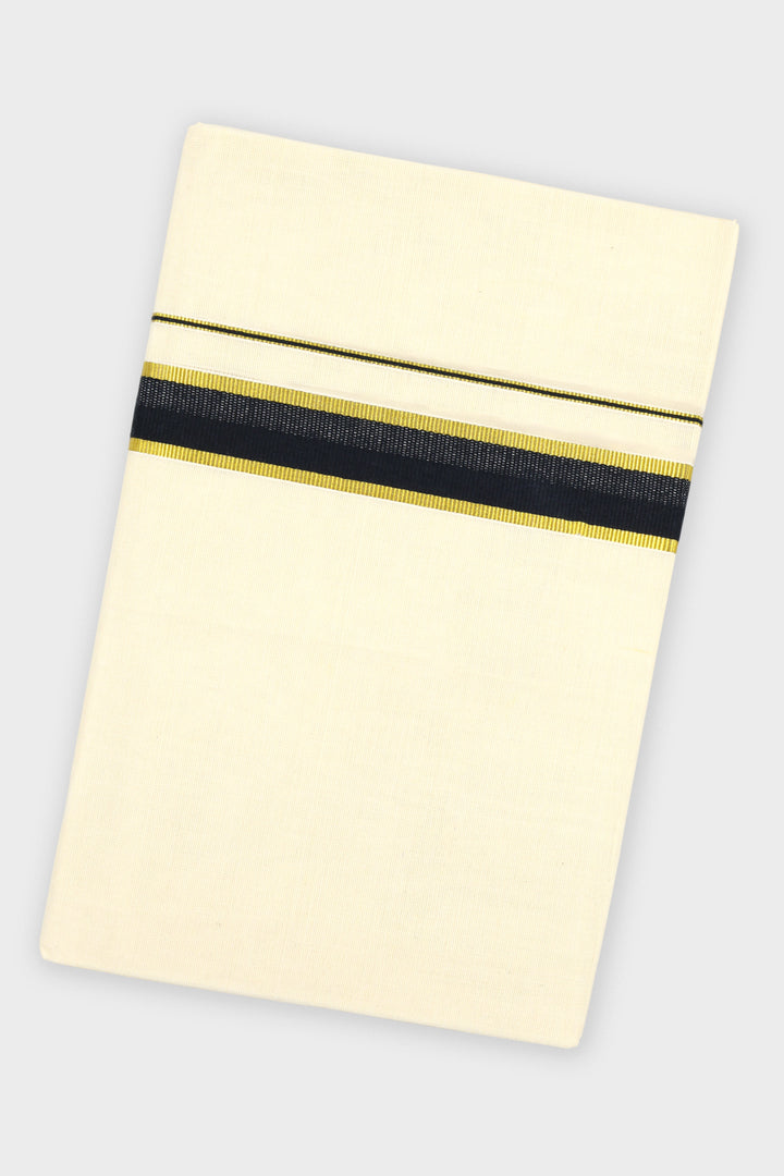 Black Double Layered Dhoti with Fancy Borders for Men