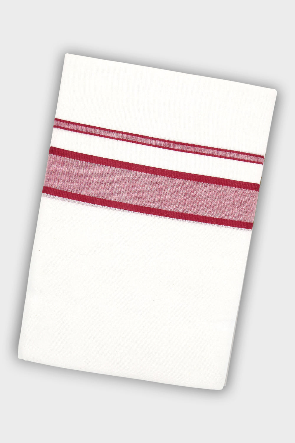 Rose Red Smooth Cotton Double Layered Dhoti with Fancy Borders for Men