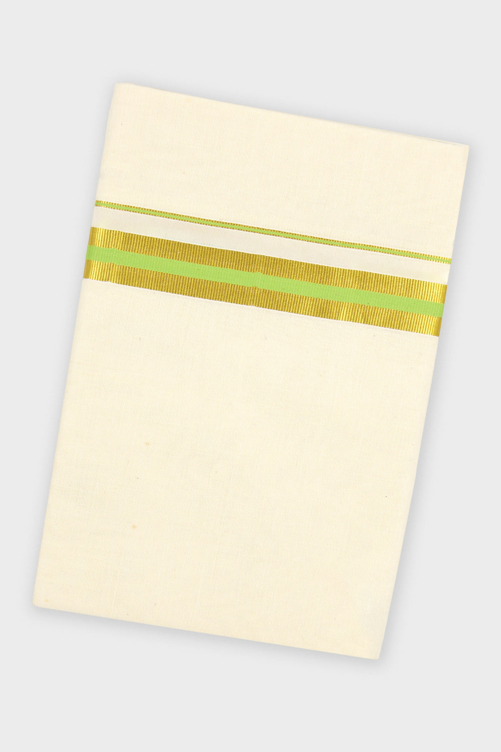 Lime Green Double Layered Dhoti with Fancy Borders for Men
