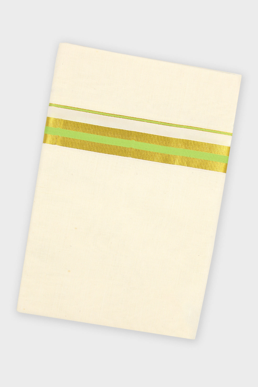 Lime Green Double Layered Dhoti with Fancy Borders for Men