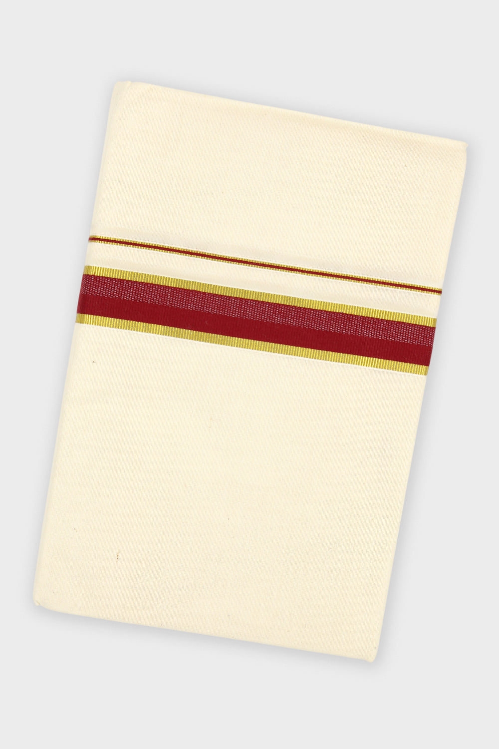 Deep Red Double Layered Dhoti with Fancy Borders for Men