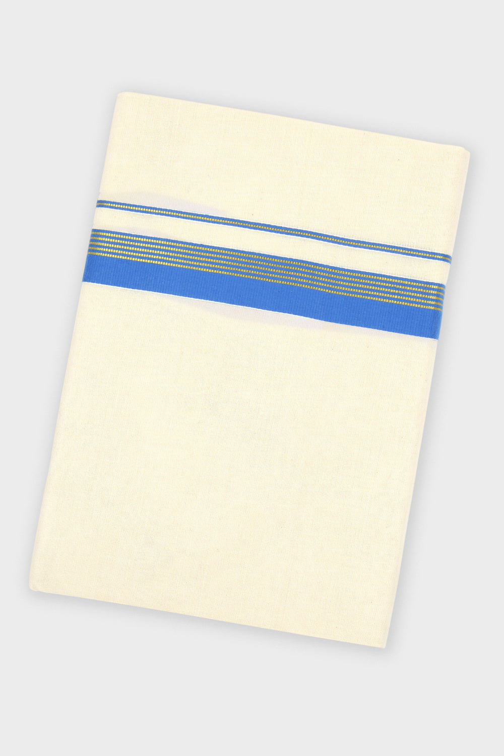 Royal Blue Double Layered Dhoti with Fancy Borders for Men