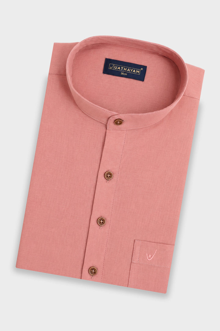 Men's Dusty Rose Cotton Short Kurta
