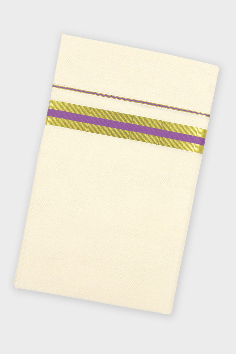 Purple Double Layered Dhoti with Fancy Borders for Men