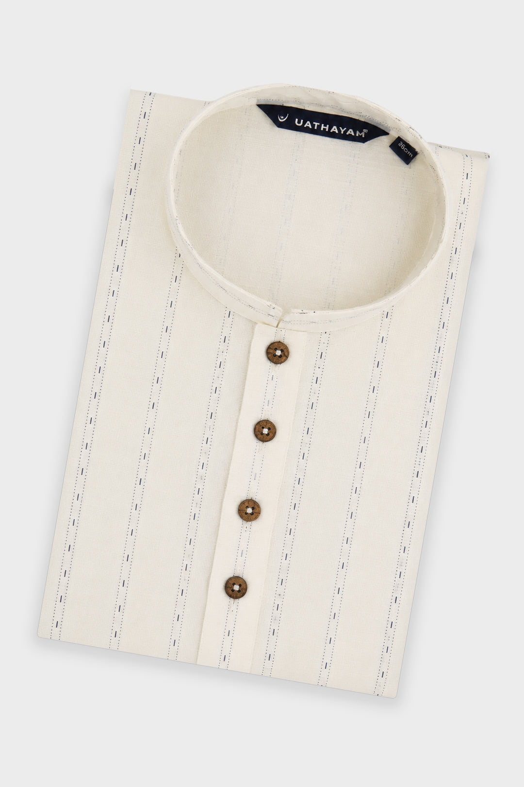 Men's Exotic Printed Milk Cream Long Kurta
