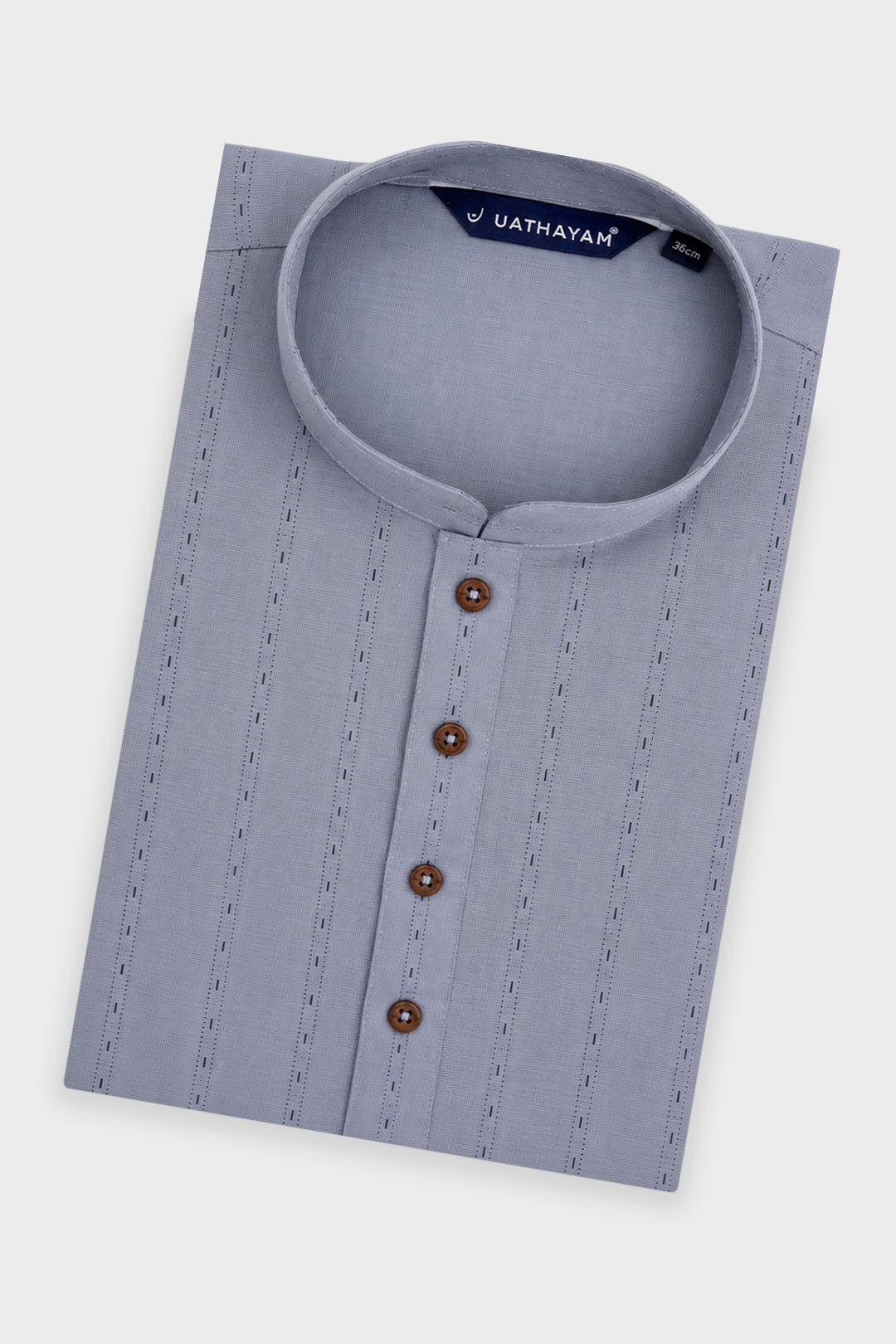 Men's Slate Gray Printed Cotton Long Kurta