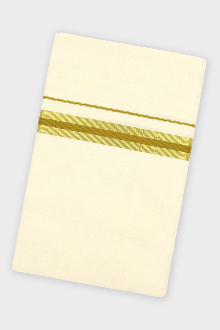 Antique Gold Double Layered Dhoti with Fancy Borders for Men