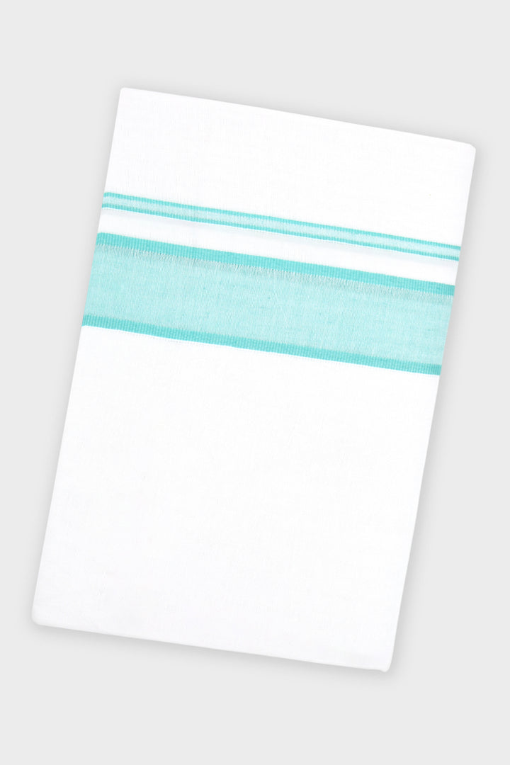 Honey Fancy Aqua Mint Premium Cotton Veshti with Fancy Borders