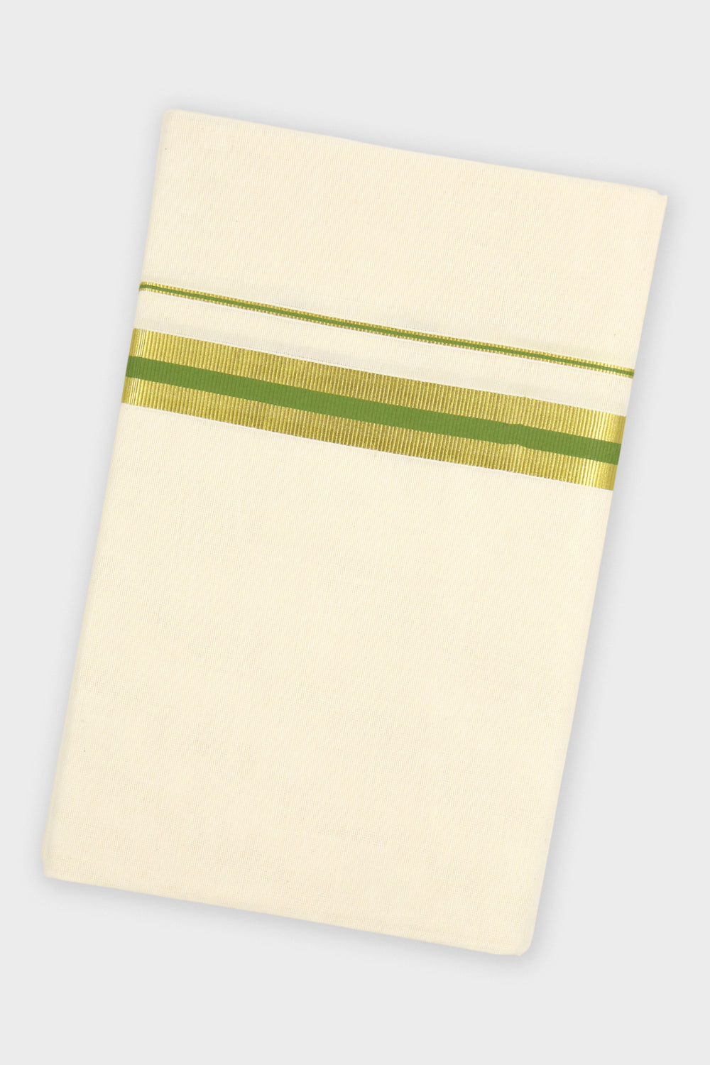 Mehendi Green Double Layered Dhoti with Fancy Borders for Men