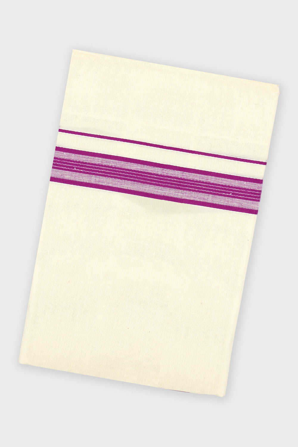 Men's Purple Fancy Border Double Layered Veshti by Uathayam
